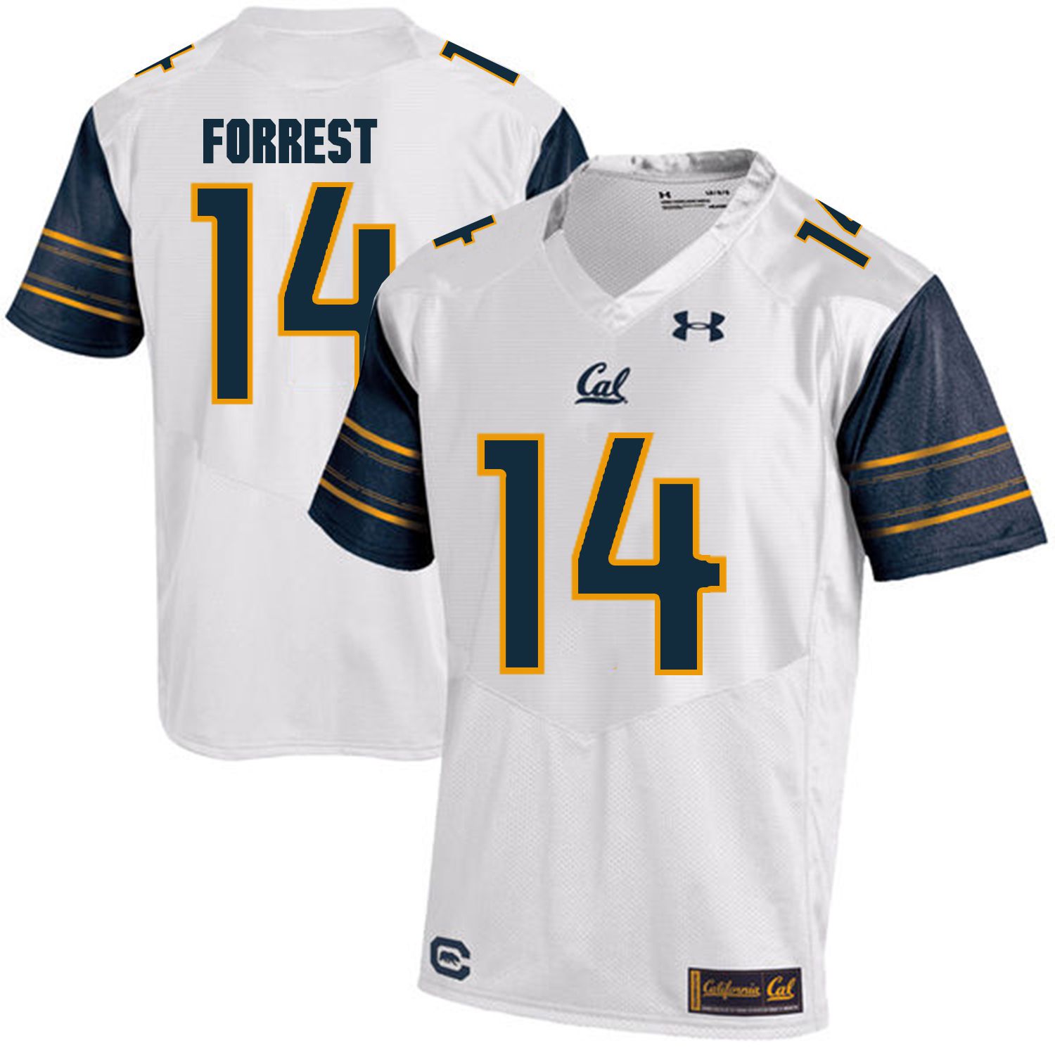 Men California Golden Bears 14 Chase Forrest White Customized NCAA Jerseys1